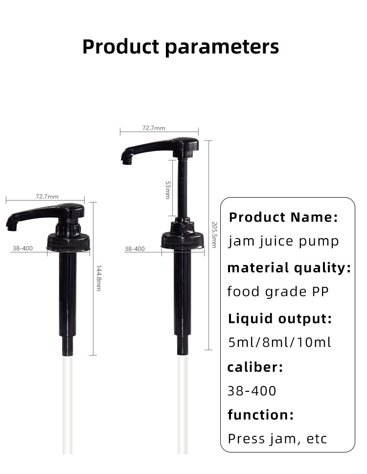5ml 8ml 10ml Food Grade Cola Syrup Pump Dispenser 38-400 Closure Dispenser Pump