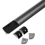 Black Corner LED Strip Channel , LED Strip Corner Profile OEM ODM