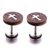 Buy cheap Fashion Black Natural Wood Studs Jewelry Wholesale Wooden Cross Earrings from wholesalers