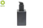 Square Glass Foundation Bottle , 120ml Matte Black Makeup Foundation Containers