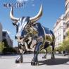 Buy cheap Large outdoor park metal art abstract animal hollow bull stainless steel sculpture from wholesalers
