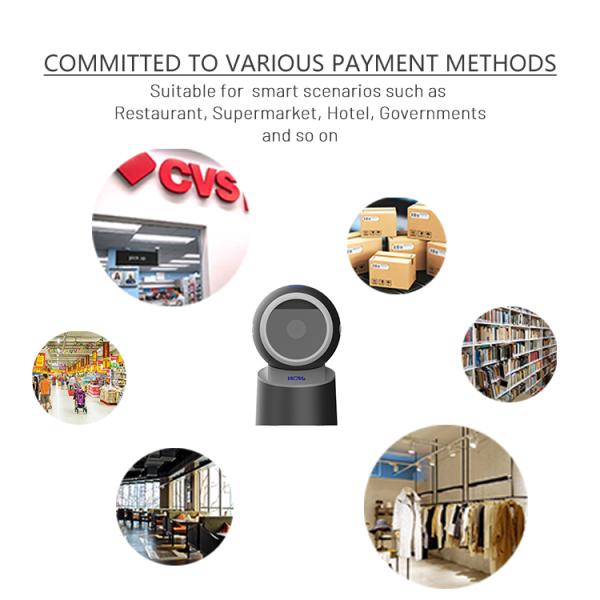 Desktop Barcode Scanner: Hands-Free USB Wired 1D/2D for POS Systems, Supermarkets, and Bookstores