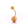 Buy cheap Belly button ring matt silver gold black navel ring two balls barbell body piercing jewelry free sample from wholesalers
