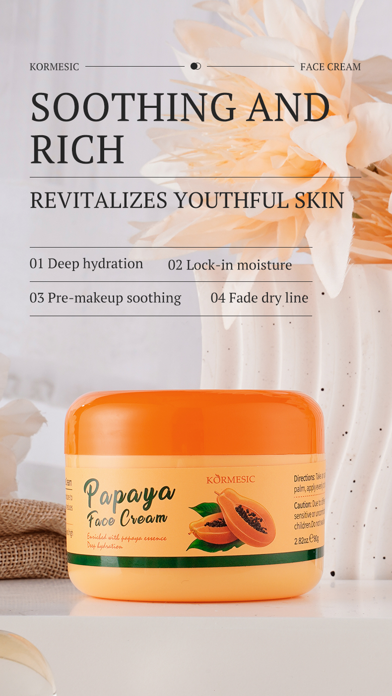 OEM ODM Anti Aging Private Label Moisturizer Lotion Beauty Skin Care Whitening Face Cream Papaya Moisturising Cream