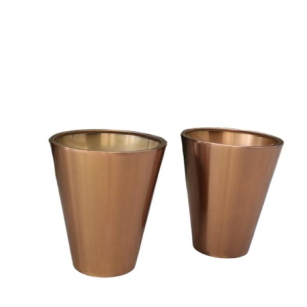 Buy cheap Luxury outdoor golden flower planter large round garden flower pots from wholesalers