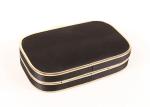 Elegant Black Satin Clutch Bag Metal Frame With Removable Metal Chain