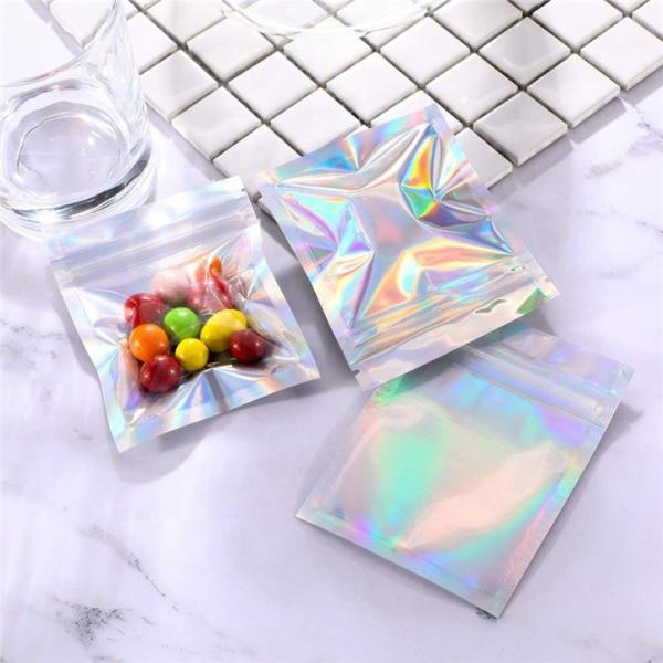 Buy cheap HACCP Holographic Stand Up Pouch Zipper Top Mylar Foil Mini Pouches from wholesalers