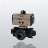 Buy cheap PVC Pneumatic Three way Ball Valve Direct Mount For Low Profile ISO5211 Standard from wholesalers