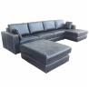 Buy cheap Defaico SGS L Shape Genuine Leather Sofa Set Black Grey Leather Recliner Sectional Sofa from wholesalers