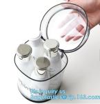 Travel Plastic Cosmetic Bags , Wash Cosmetic Bag With Inner Mirror