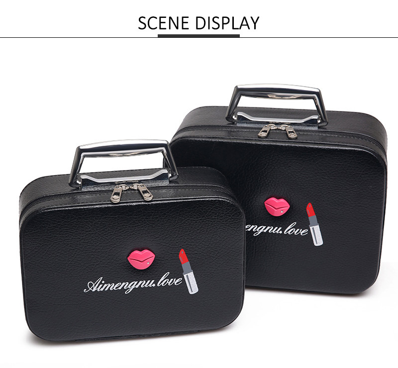 Travel Portable Makeup Bag Stylish Pu Cosmetic Bag