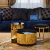 Buy cheap 0.9m Luxury Round Coffee Table Sectional Stainless Steel Latte Couchtisch from wholesalers