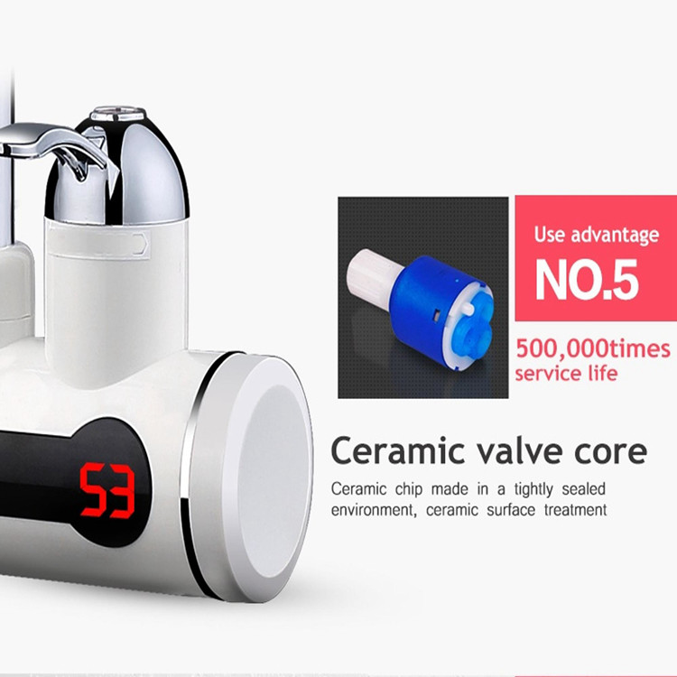 IPX4 Instant Electric Hot Water Tap 220V Electric Heated Basin Tap 30-60℃