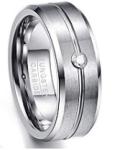 Buy cheap Modern Style 6MM/8MM Zirconium Stone and Polished Tungsten Steel Carbide Wedding Engagement Rings for Men Fashion Jewelry from wholesalers