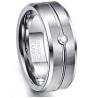 Buy cheap Modern Style 6MM/8MM Zirconium Stone and Polished Tungsten Steel Carbide Wedding Engagement Rings for Men Fashion Jewelry from wholesalers