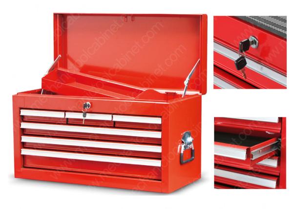 Quality Stainless Steel Mobile Red Tool Box Top Cabinet Powder Coating Finish for sale