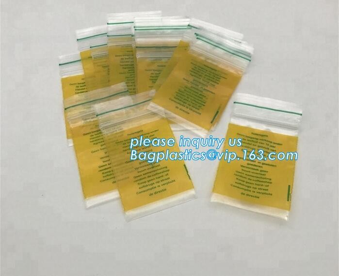 Factory custom color small red / pink / green / yellow / blue resealable K bag decorations, bagplastics, bageas