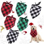 Small Medium Large Dogs Puppies Buffalo Plaid Dog Bandana 100% Cotton