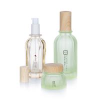 Buy cheap 50g 130ml Pink Bottle Skin Care Bottle With Bamboo Lid 37mm product