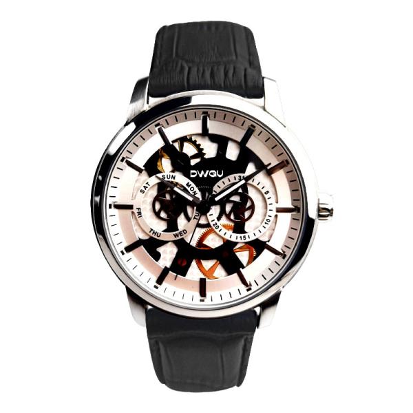 Buy cheap Classic Mens Genuine Leather Round Watch Waterproof Automatic Watch from wholesalers