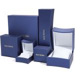 Custom Logo Octagonal Jewelry Packaging Box in Blue Leather for Necklace