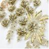 Buy cheap Gold Rhinestones Bridal Lace Fabrics Polyester Decoration 55 Inch Width from wholesalers