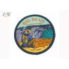 Buy cheap Round Clothing Wovene Iron On Embroidered Patches For Bags / Hats / Shirts from wholesalers