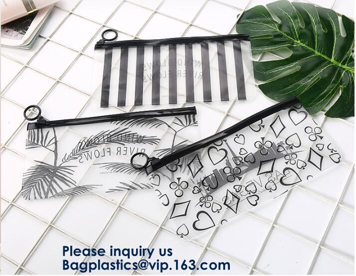 Transparent Pvc Slider Zipper Bag With Blue Side Gusset,Bottom Gusset Cosmetic Pvc Slider Packaging Bag Bagease Bagplast