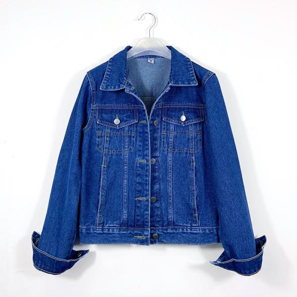 Denim Jacket Manufacture Button Down Jacket OEM Denim Clothing Washed Blue
