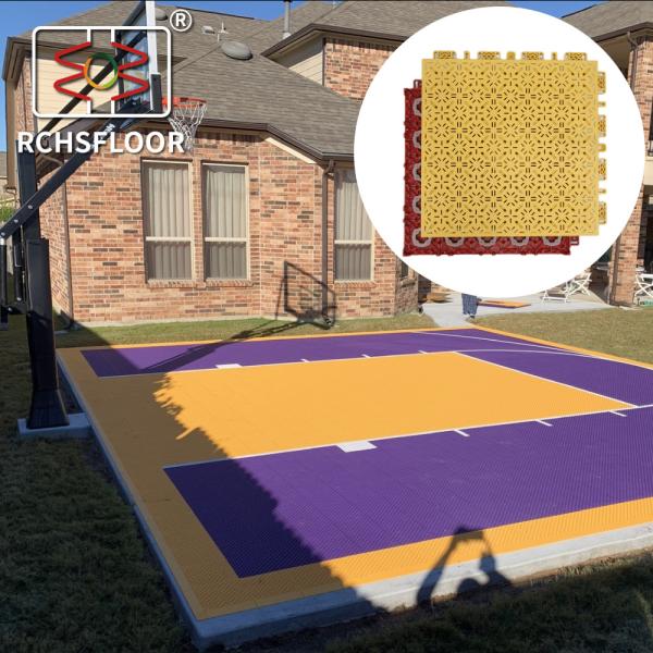 Buy cheap 1.8cm Thick Outdoor Sport Floor Interlocking Plastic Floor Tiles Waterproof from wholesalers