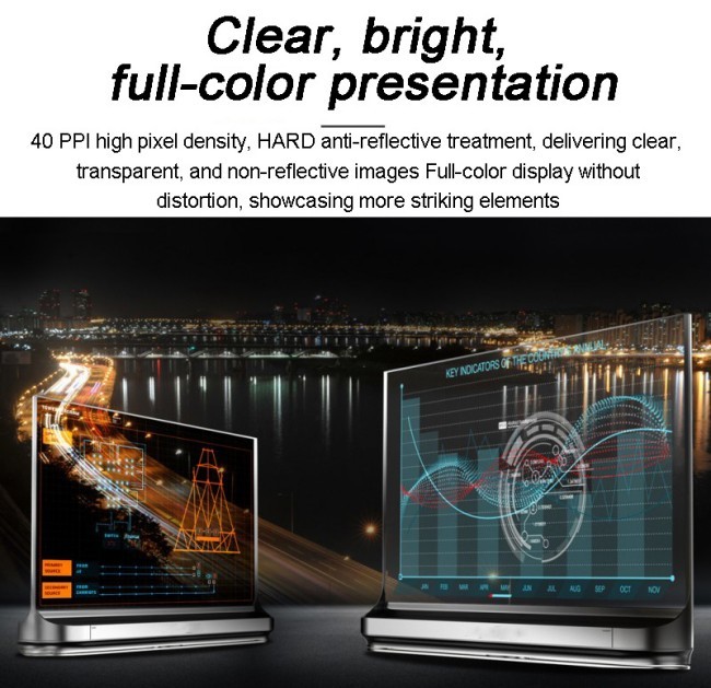 55 Inch Transparent OLED Display 1920*1080 Color Customizable for Advertising Showcase