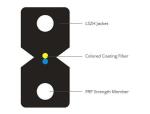 FRP FTTH FTTX Cable Single Mode G657 2KM Length Black Jacket