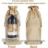 Buy cheap Burlap Wine Bags With Sheer Window, Hessian Cloth Bottle Gift Bags With Drawstring For Christmas Holiday Wedding Party from wholesalers