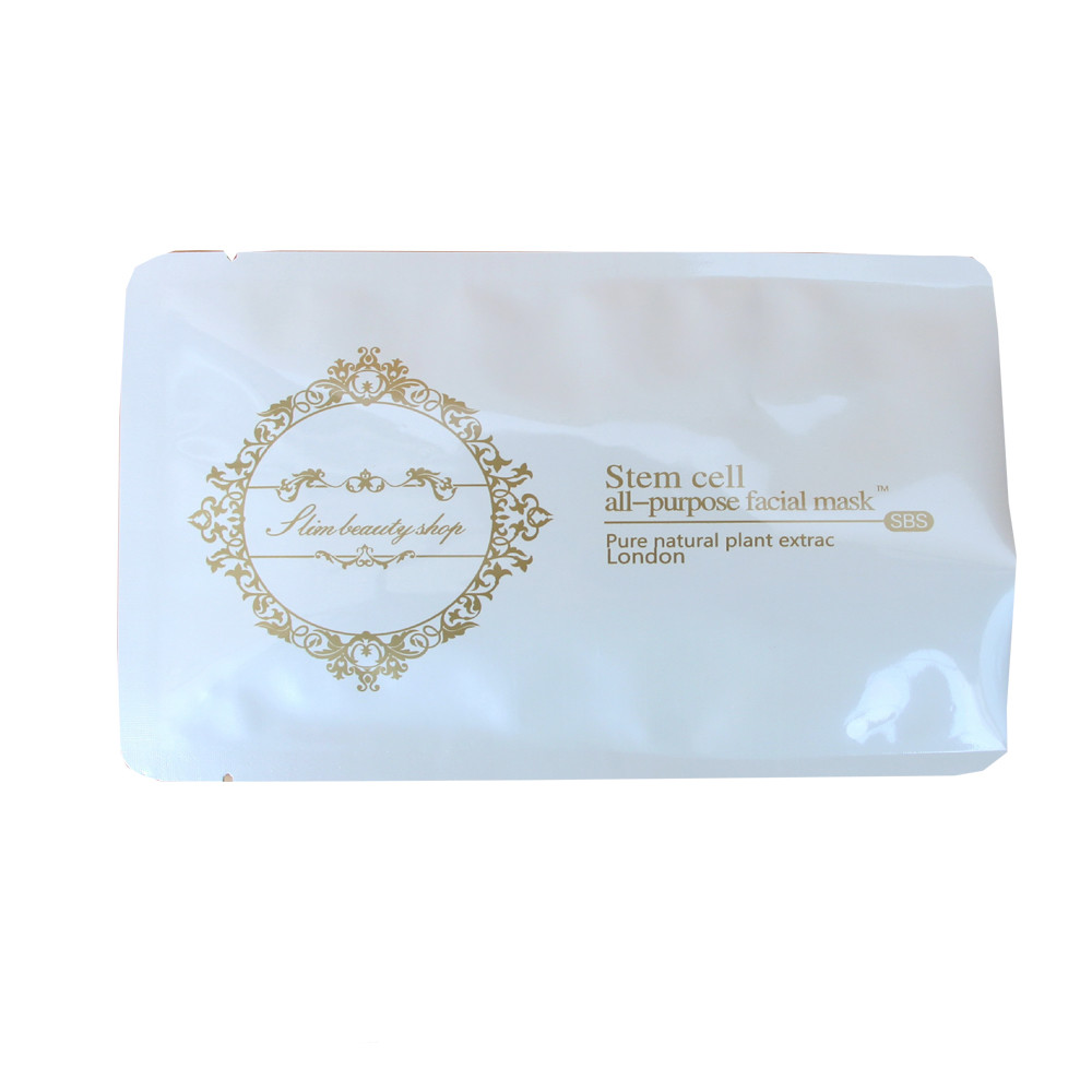Heat Seal Customized Printed Aluminum Foil Facial Mask Packaging Bags With Tear Notch
