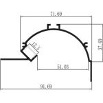 Indoor Lighting Plaster LED Tape Channel Light Housing 91*51mm Drywall Gypsum