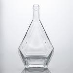 Polygonal Shape Glass Bottle for Gin Rum Whisky Cork Top and Sealing Type Cork