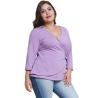 Buy cheap Custom Made V Neck Plus Size Ladies Shirts Long Sleeve Ruffles Decoration from wholesalers