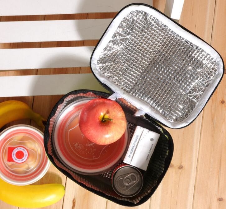 Reusable aluminium foil thermal insulation material cooler bag for picnic with Strapping tape closureRecycled PP Woven Plast
