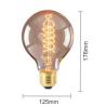 Buy cheap G125 Globe Spiral Filament Led Bulb 40w 60w Carbon Filament Globes 1800k from wholesalers