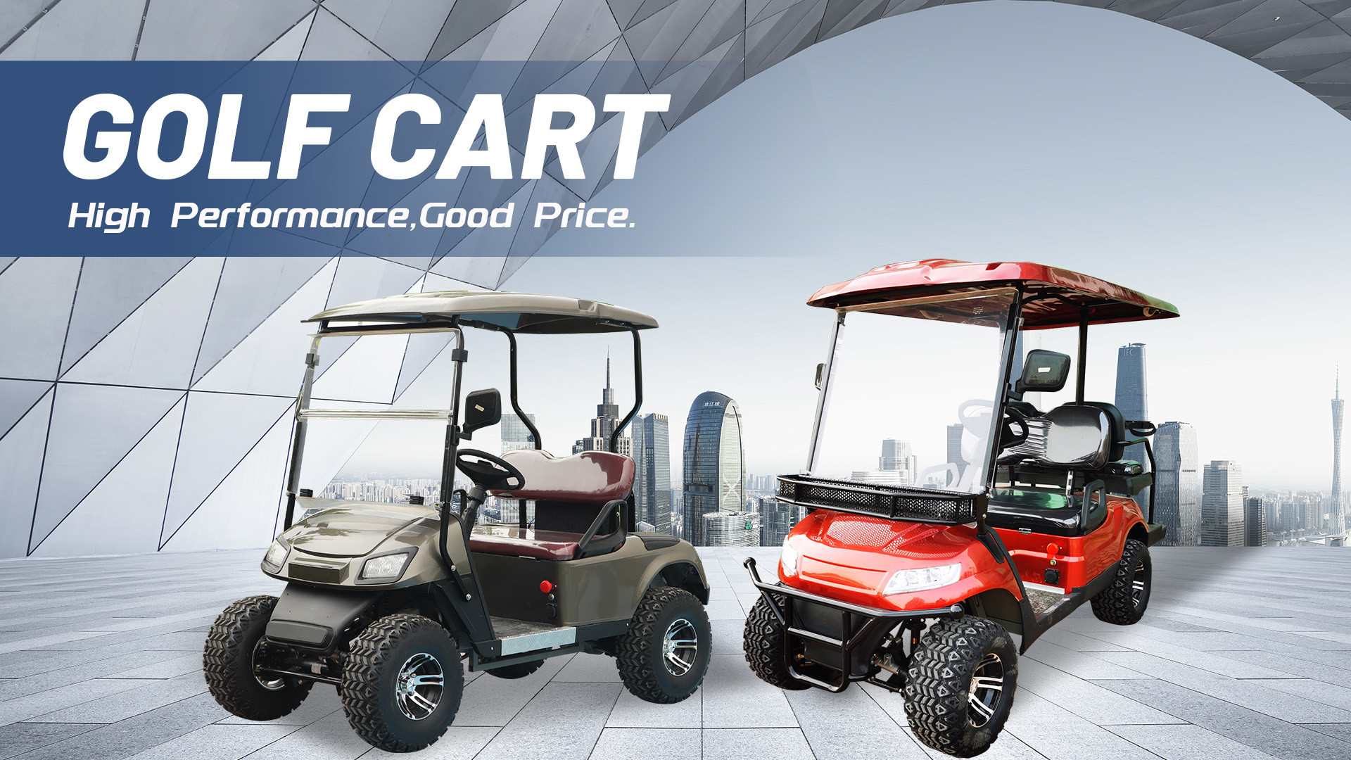 Red Color 14 Inches Off-Road Tires 4 Wheel LSV Utility 2 Seater Mini Golf Cart Off Road Custom