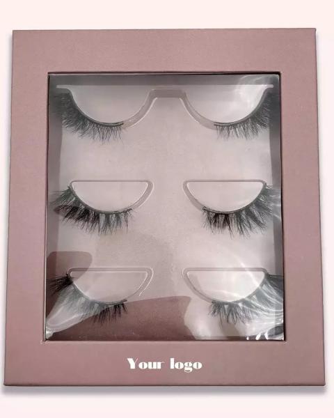 Buy cheap Craft Cardboard Pink Eyelash Box Booklet Custom Logo Packaging Glossy Lamination from wholesalers