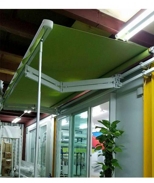 Hyperbolic arm telescopic awning, strong arms support awning