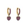 Buy cheap Micro Insert 18k Gold Plated Jewelry Earrings Full Rhinestone Gold Heart Hoop Earrings from wholesalers