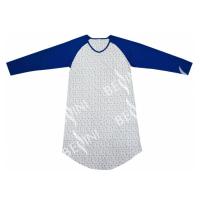Buy cheap Ladies Cotton Jersey Blue/Floral Printed Raglan Long Sleeve V Neck Nightdress product