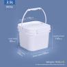 Buy cheap 2.5L Square Bulk Plastic Buckets Pails Green Yellow Black Colored from wholesalers