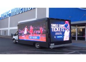 China Three sides outdoor trailer truck LED sign LED screen front maintenance LED display on sale