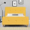 Buy cheap Linen Fabric Upholstered Double Bed Frame Yellow Plywood from wholesalers