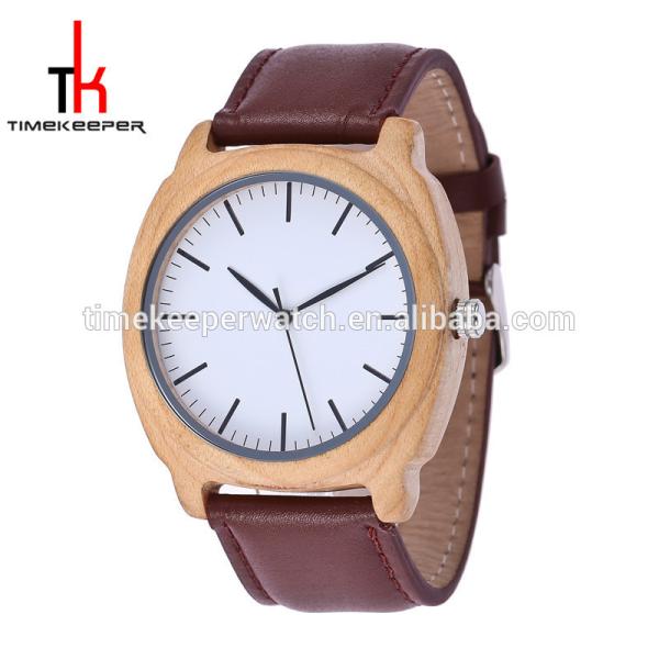 Buy cheap Aliexpress hot selling high quality wood case watch genuine leather strap mens luxury watch from wholesalers