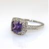 Buy cheap Women Jewelry 925 Silver 7mmx7mm Amethyst Cubic Zirconia Ring(FR024) from wholesalers