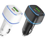 12V 24V Type C USB A Car Charger 38W PD Fast Charging Metal Car Charger